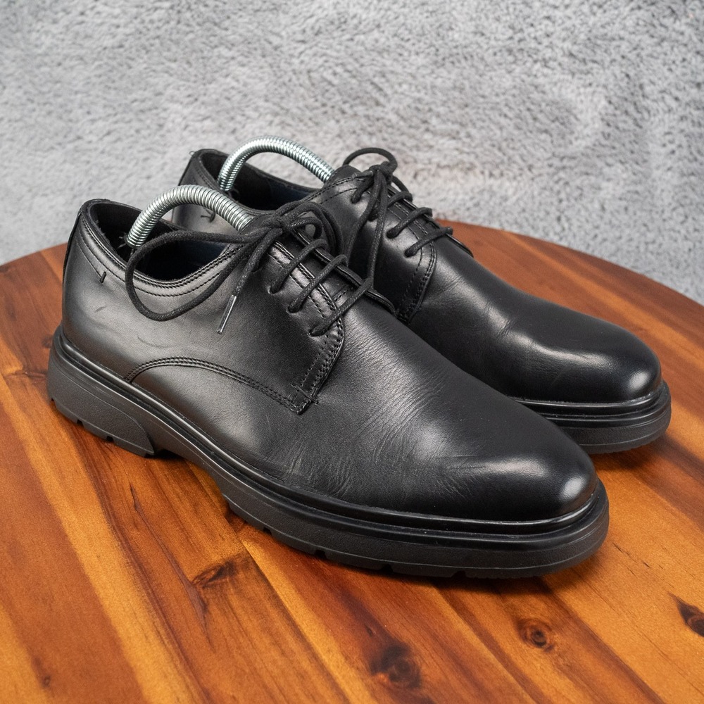 Men's Johnston & Murphy Black Plain Toe Derby Shoes Size 9 M